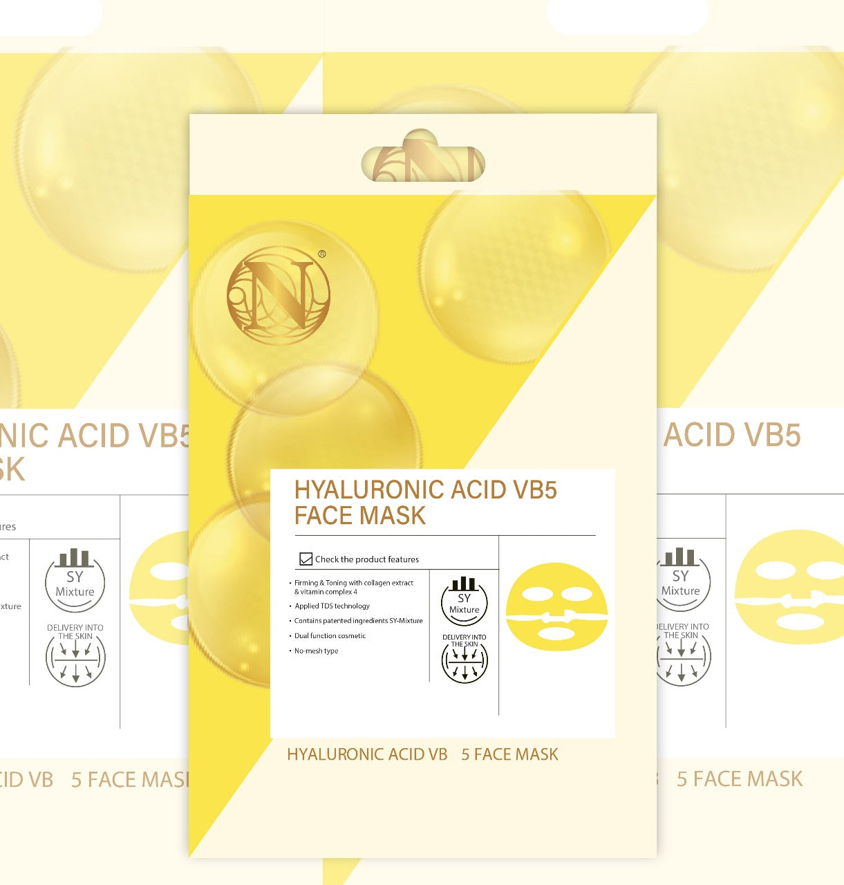 Hyaluronic Acid Face Mask with Vitamin B5, Hydrating Facial Mask for Dry Skin, Anti-Aging Mask to Plump and Repair.
